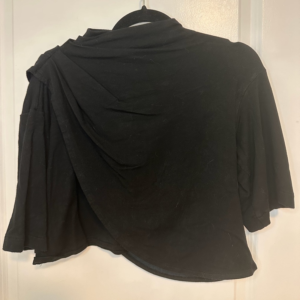MICHI Elegant Black Draped Top